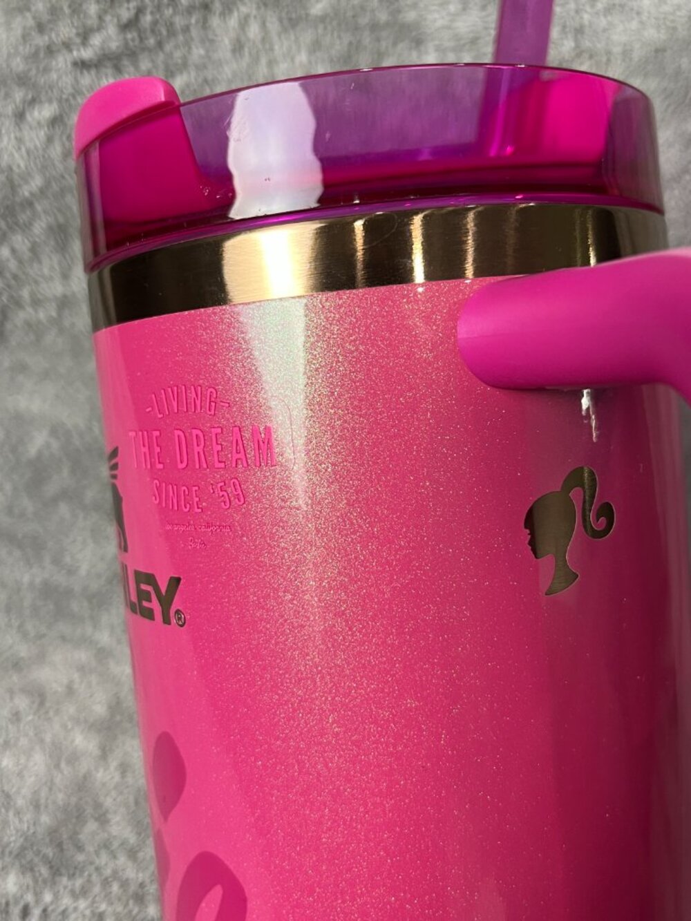 Stanley Barbie Icon Quencher 30 oz Pink Tumbler w/ Handle, Lid & Straw - Picture 4 of 12